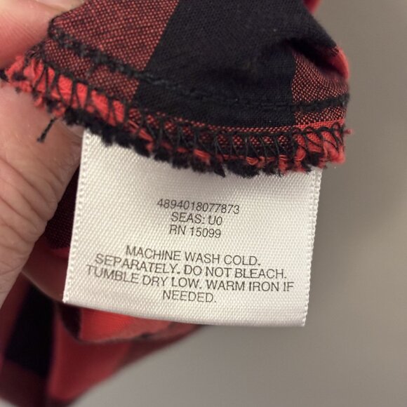 Vintage Canyon River Blues Red & Black Plaid Short Sleeve Button-Down Shirt Sz L - Picture 7 of 7